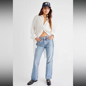 Free People Agolde Mid Rise Relaxed Boot Jeans 32 NWT